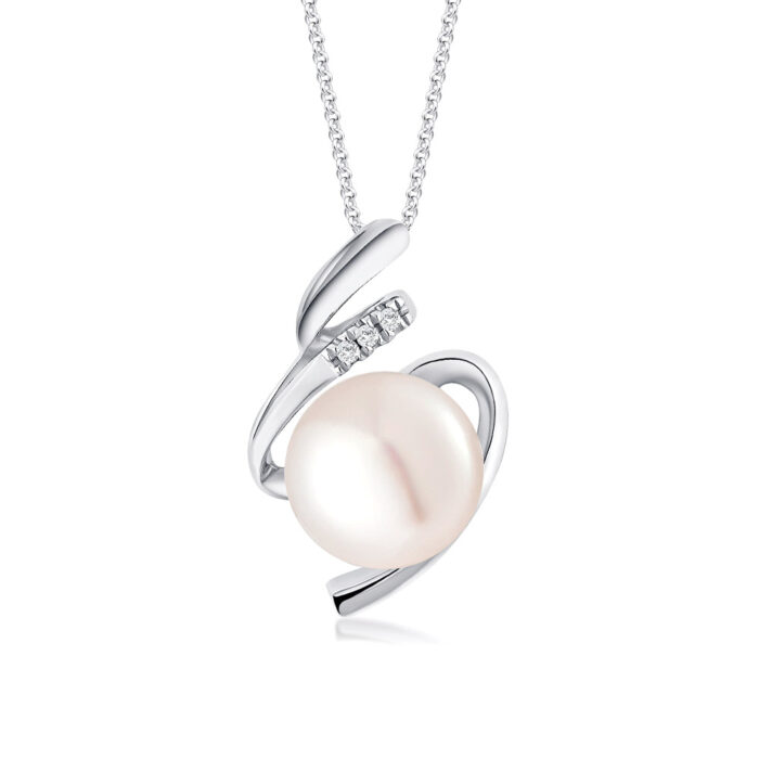 Elegant Swirls Pearl Pendant