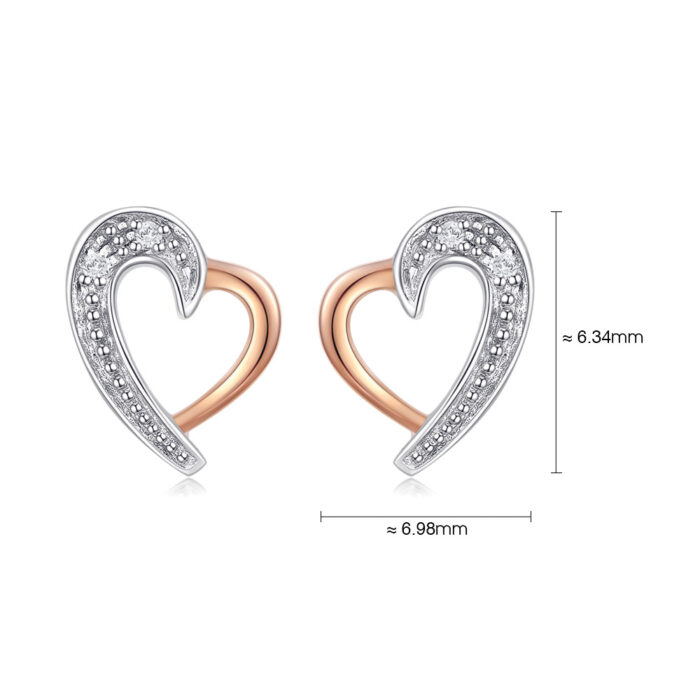 Swan Heart Diamond Earrings