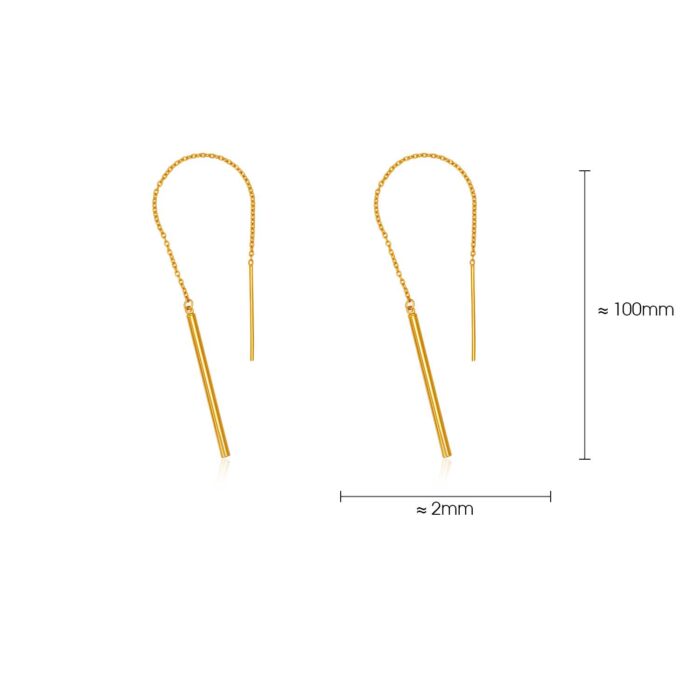 SK 916 Sparkle Drop Gold Earrings