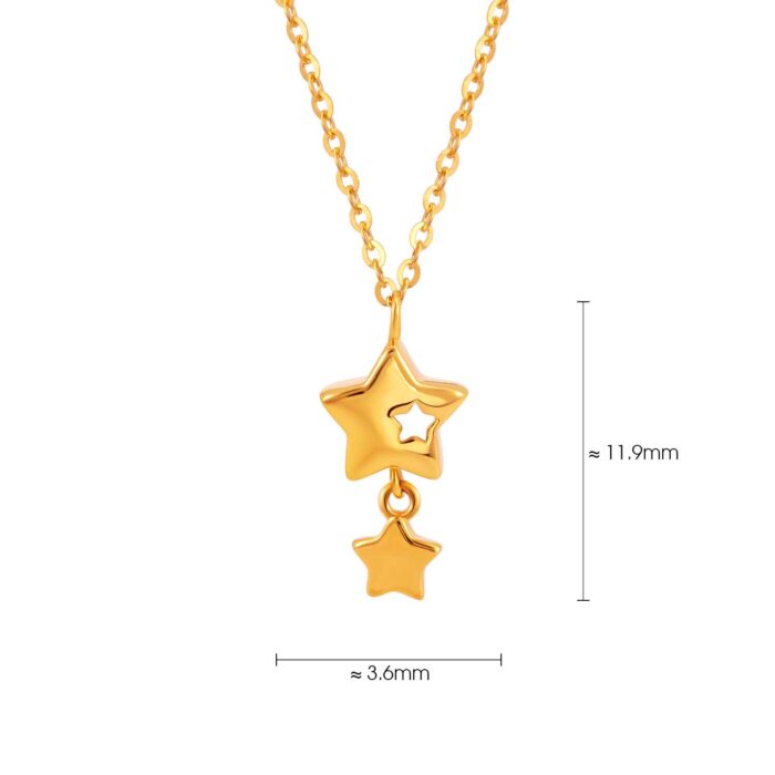 SK 916 Wish upon a Star Gold Necklace