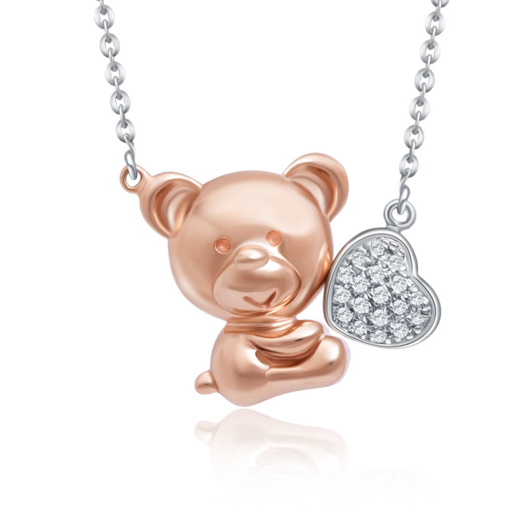 Bear in Love Diamond Necklace