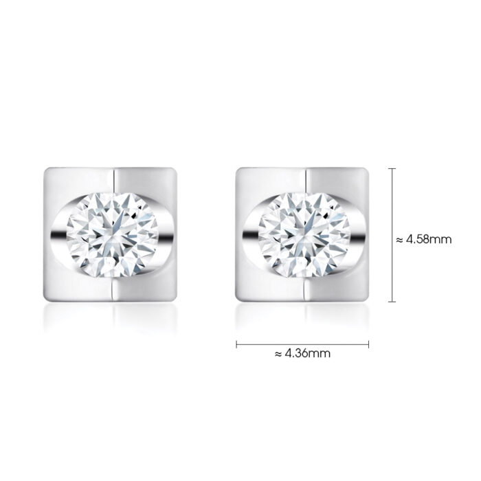 Prismatic Square Diamond Earrings