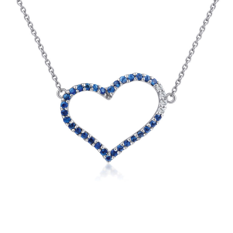 Azure Heart Gem Necklace