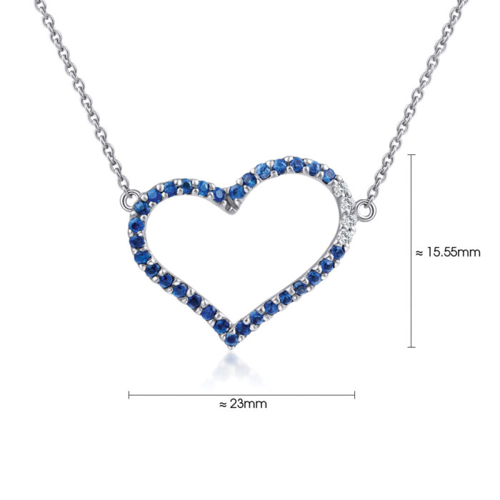 Azure Heart Gem Necklace