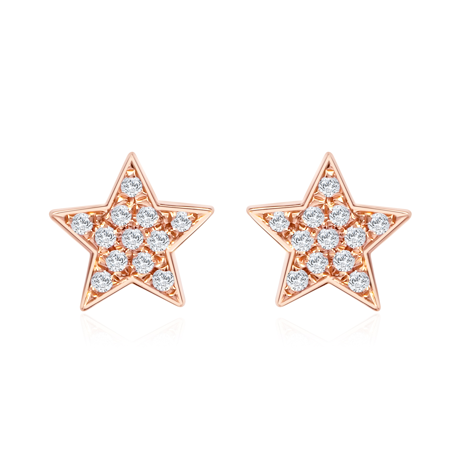Starry Bright Rose Gold Diamond Earrings