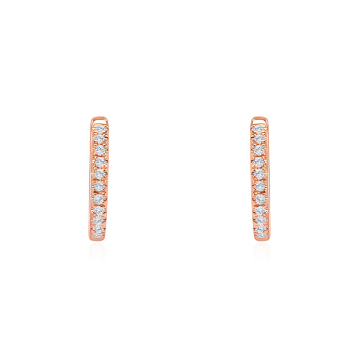 Starry Simplicity Rose Gold Diamond Hoop Earrings