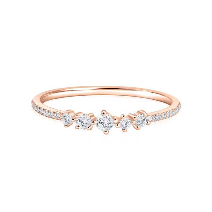 Starry Gema Rose Gold Diamond Ring