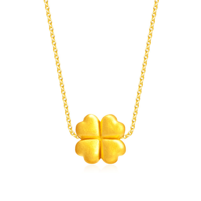 Lucky Four Leaf Clover 999 Pure Gold Pendant