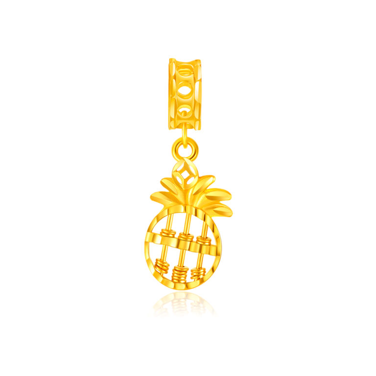 SK 916 Abacus Pineapple Gold Charm