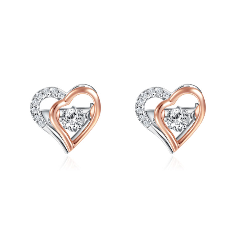 Full Heart Diamond Earrings