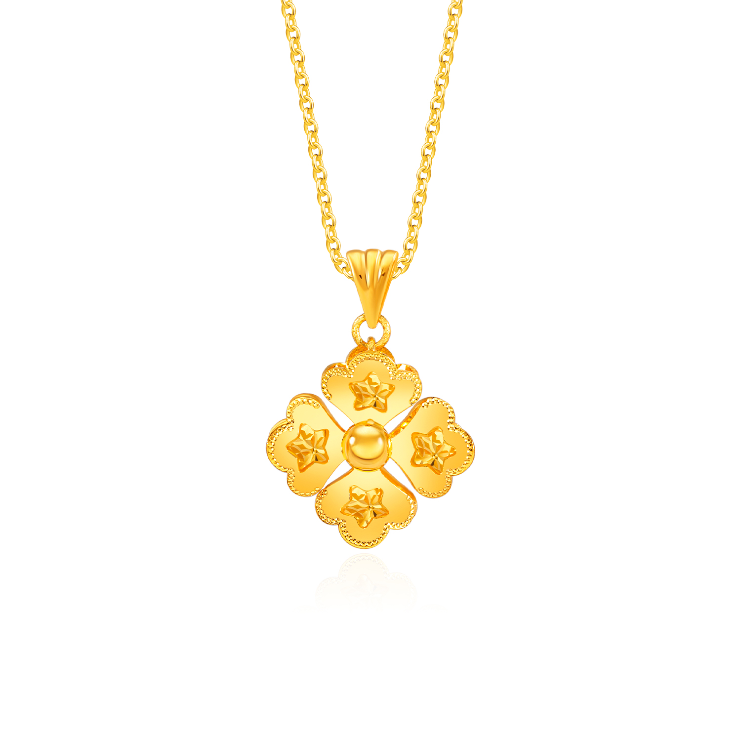 SK 916 Get Lucky Gold Pendant | SK Jewellery