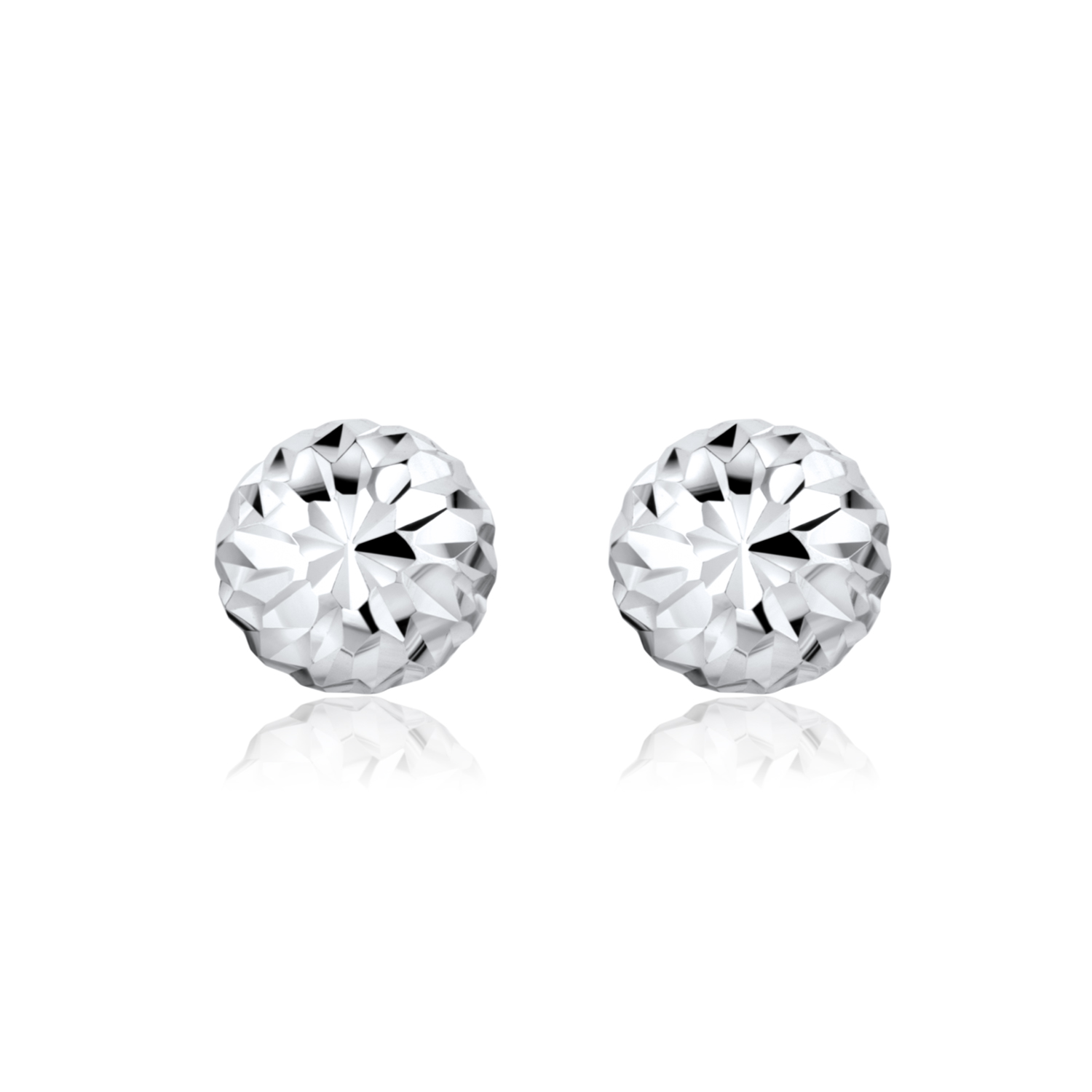 Dainty Round White Gold Earrings | SK Jewellery