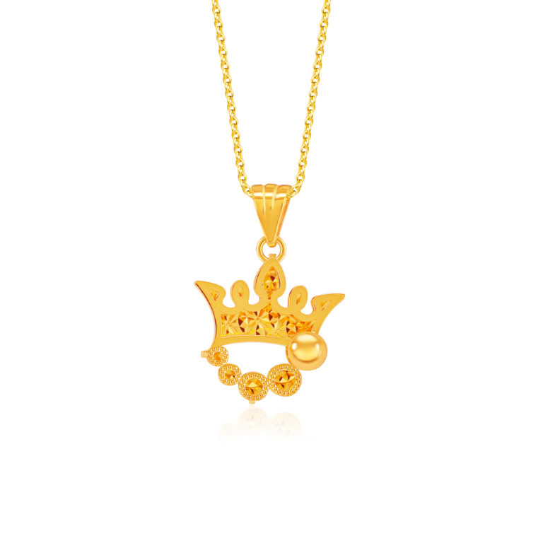 SK 916 Queen Crown Gold Pendant