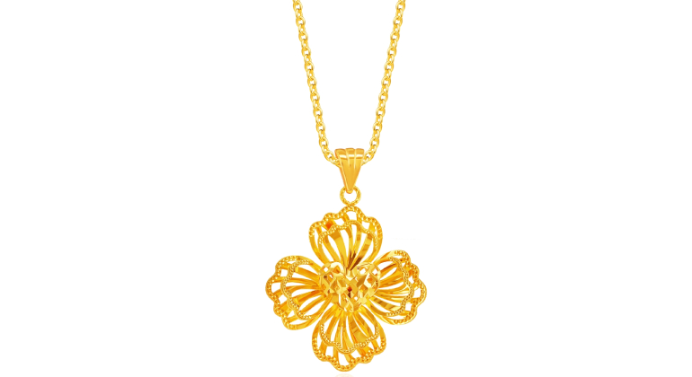 SK 916 Floral Fantasy Gold Pendant
