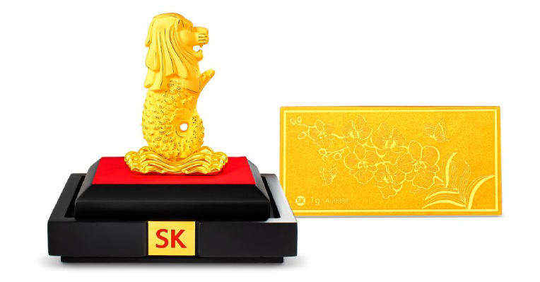 Singapore’s 56th Special 999 Pure Gold Bundle (Merlion Gold Figure + Gold Bar)