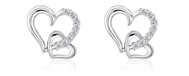 Trishia Heart Diamond Earrings