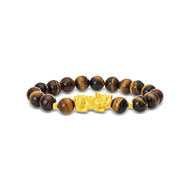 Eyes of Resolution Propitious Pixiu 999 Pure Gold Bracelet
