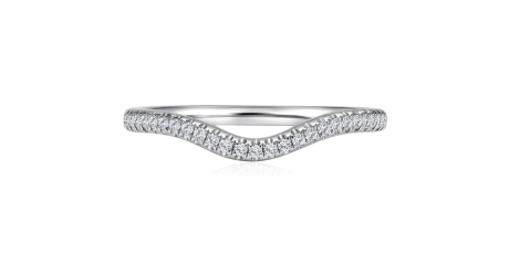 Classic Half Eternity Stackable Diamond Band in White Gold
