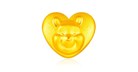 A Pooh Bear Full Of Love 999 Pure Gold Charm Bracelet