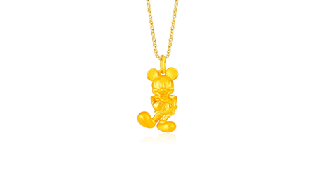 Meet mickey 999 pure gold pendant