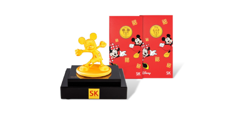 Mickey mouse 999 pure gold figurine cny bundle