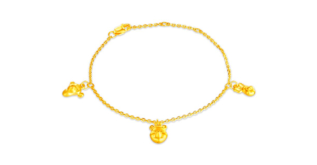 Winnie The Pooh And Friends 999 Pure Gold Charm Bracelet