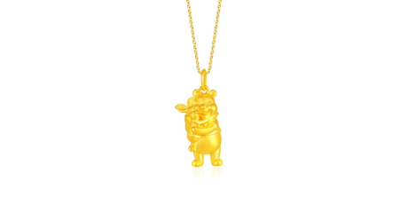 Winnie the pooh and piglet 999 pure gold pendant
