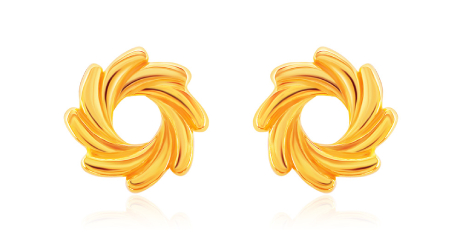 SK 916 Swirl Around Gold Earrings