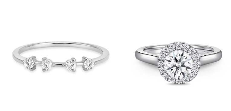 Starry Hayden White Gold Diamond Ring & Star Carat Elegant Halo Diamond Ring