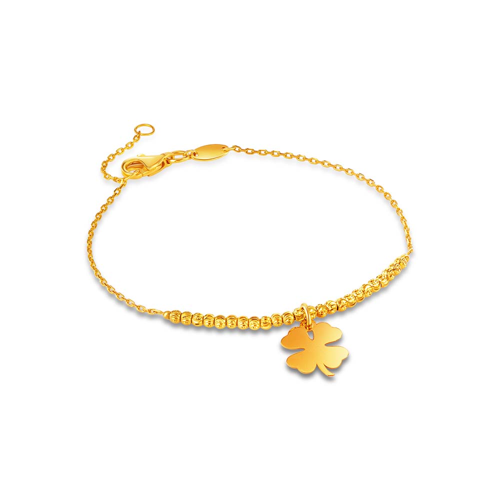 SK 916 Lucky Charm Beaded Gold Bracelet