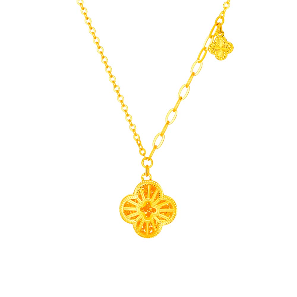 SK 916 Radiant Clover Gold Medley Necklace