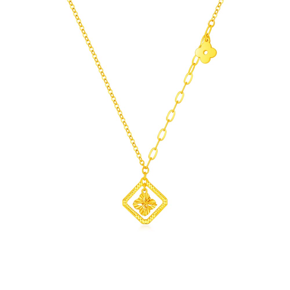 SK 916 Lucky Charm Gold Medley Necklace
