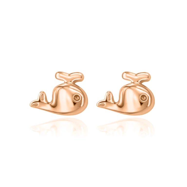 Whale Wishes 14K Rose Gold Earrings