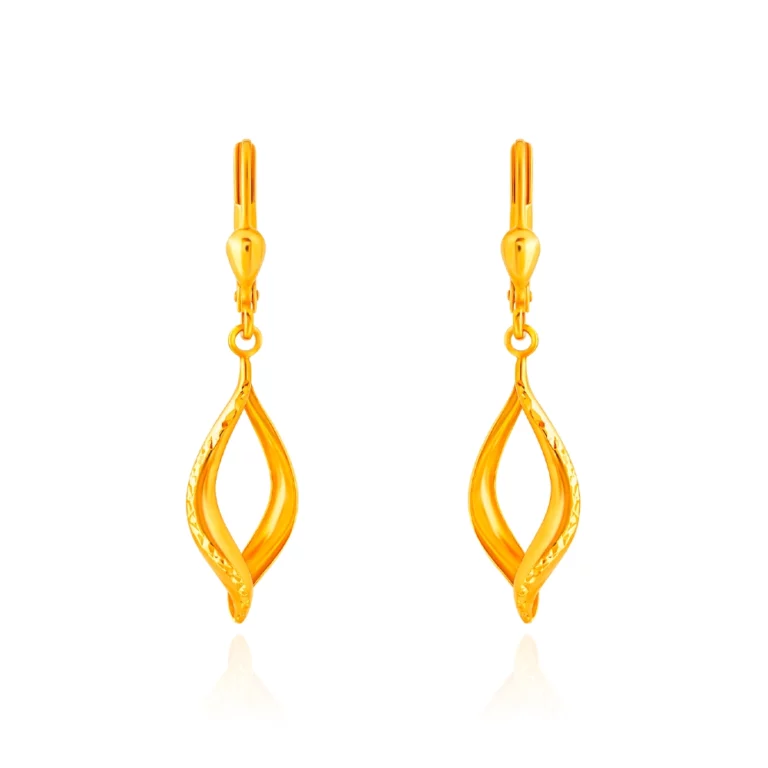 SK 916 Elegant Twist Gold Earrings