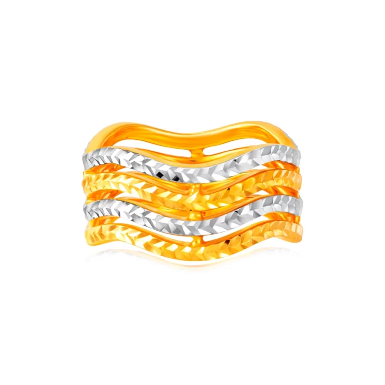 SK 916 Shimmering Sea Duotone Gold Ring