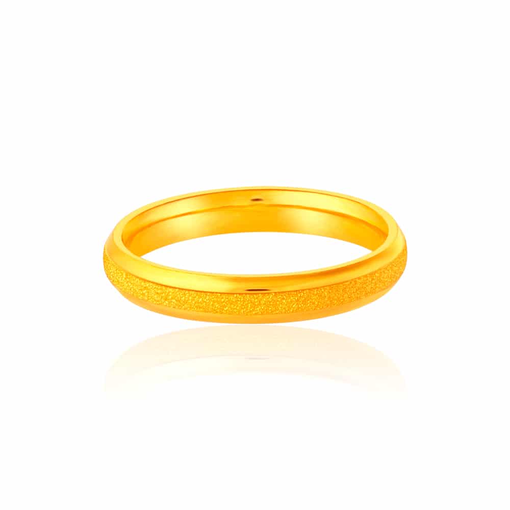 999 Pure Gold Glitter Band Ring