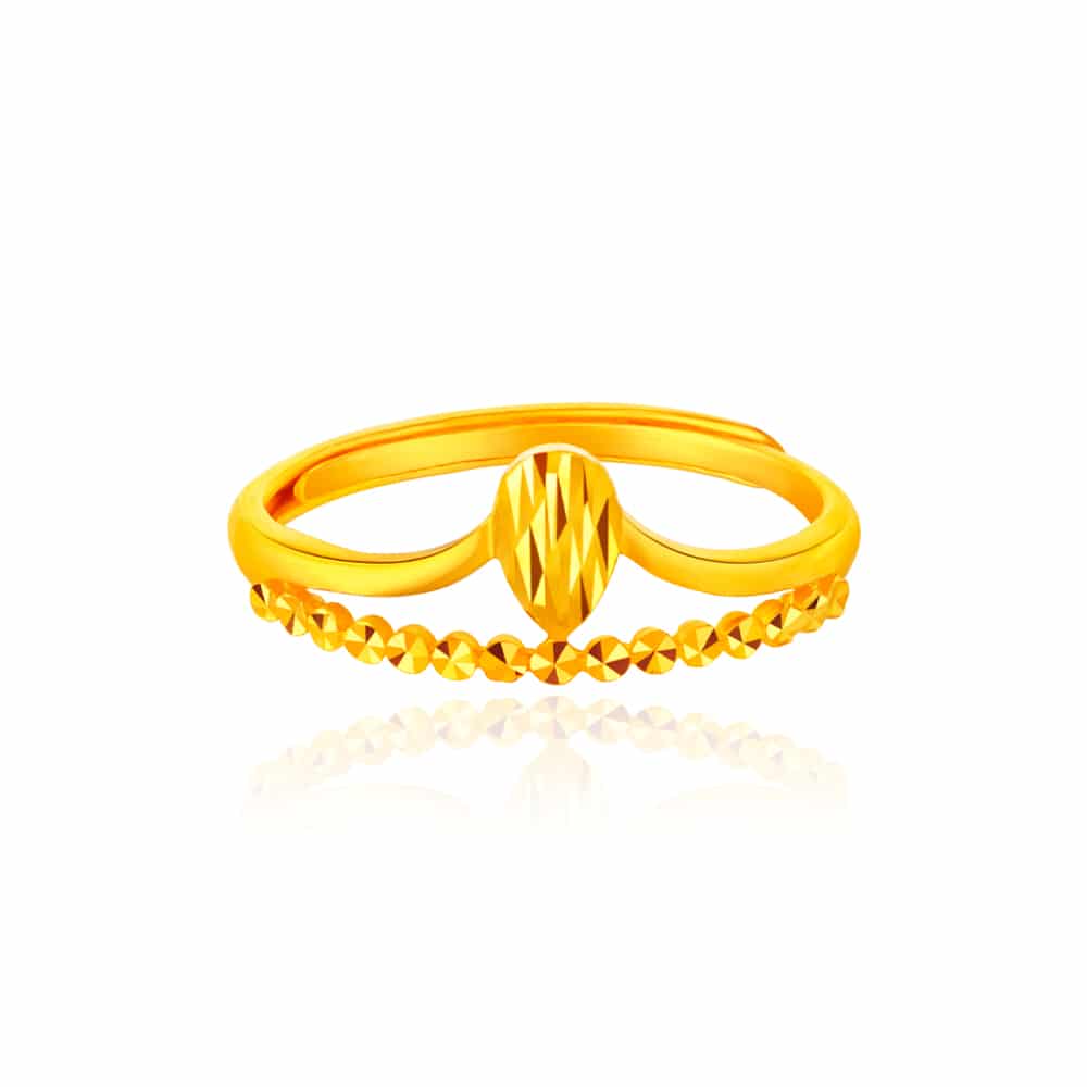 999 Pure Gold Wishdrop Ring