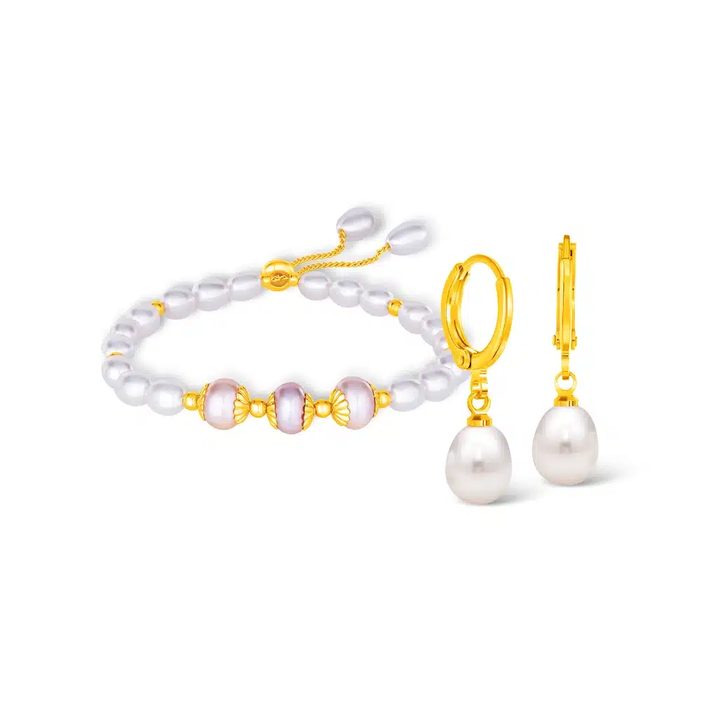 Adella Pearl Bracelet & Earring Bundle