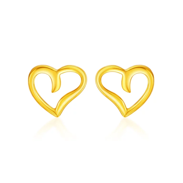 SK 916 Twirl Heart Gold Earrings