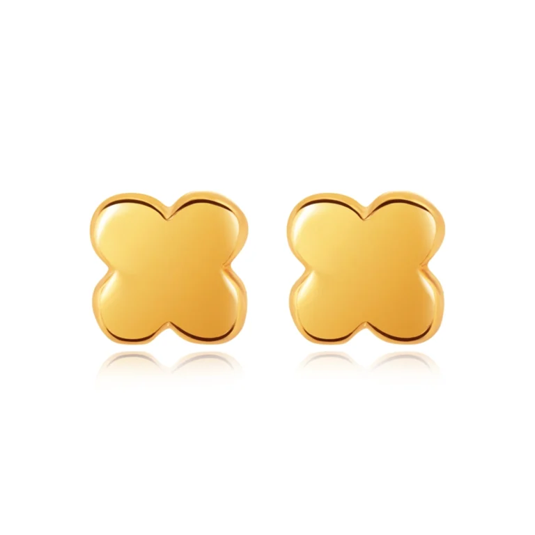 SK 916 Dainty Clover Gold Earrings