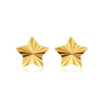 SK 916 Frilled Star Gold Earrings