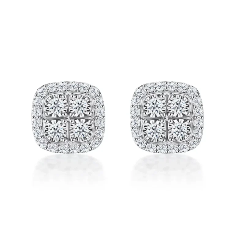 Square Chandelier Diamond Earrings