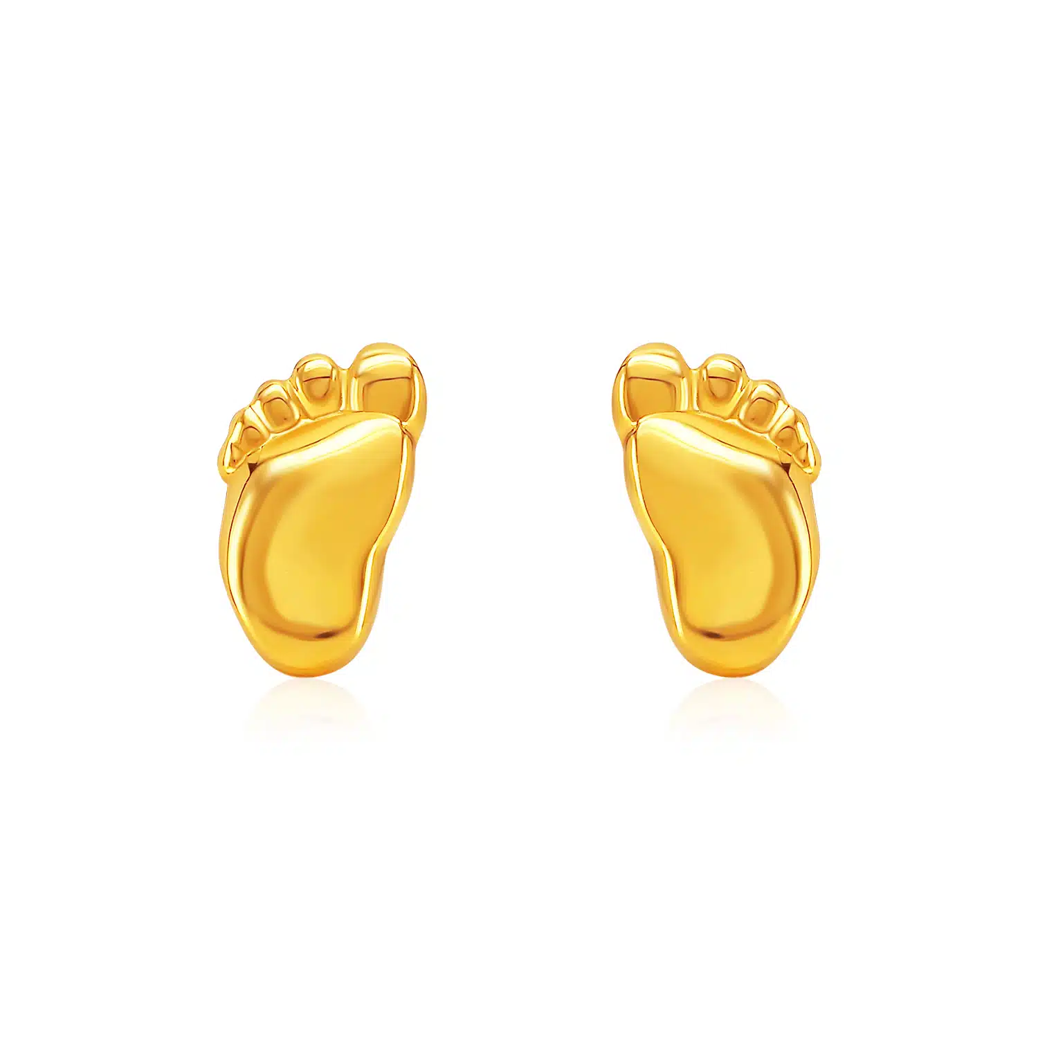 Baby feet earrings gold enameled | online sales on HOLYART.com