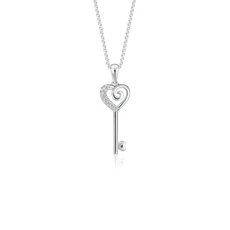 Heart Aswirl Key Starlett Diamond Pendant