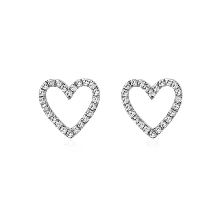Tracing Hearts White Gold Earrings