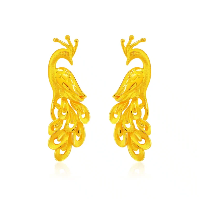 Bridal Love Bird 999 Pure Gold Earrings 鸳俦凤侣耳环