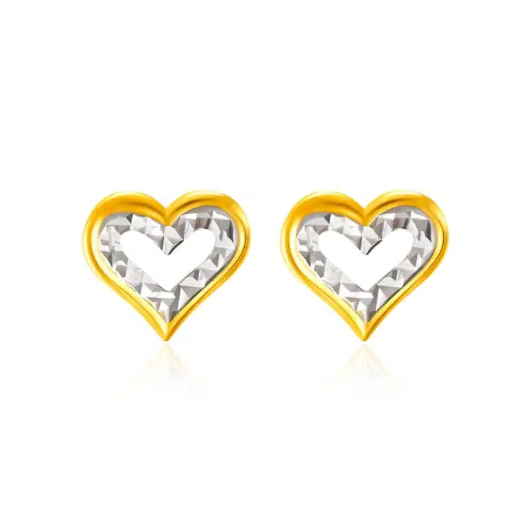 SK 916 Duo-toned Heart Earrings