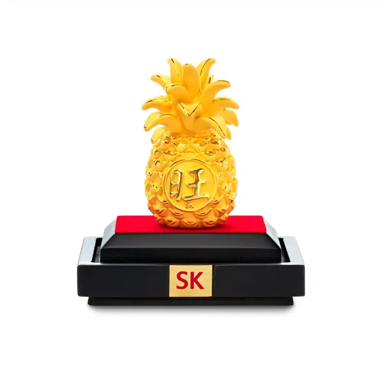 Fortune Pineapple 999 Pure Gold Plated Figurine