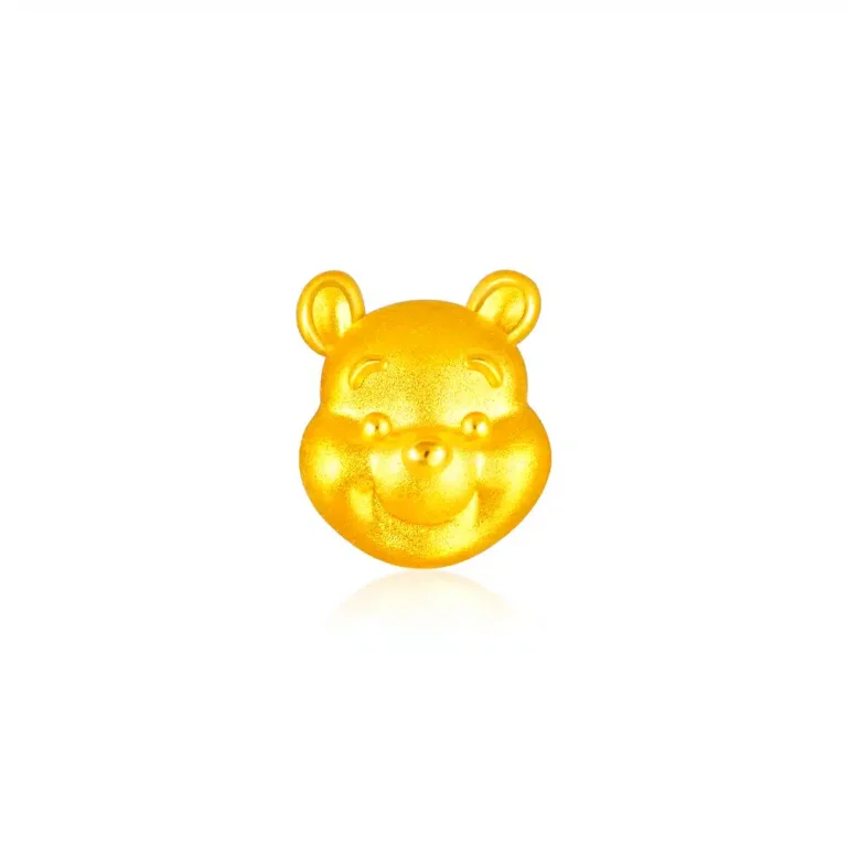 Face of Pooh 999 Pure Gold Charm Bracelet