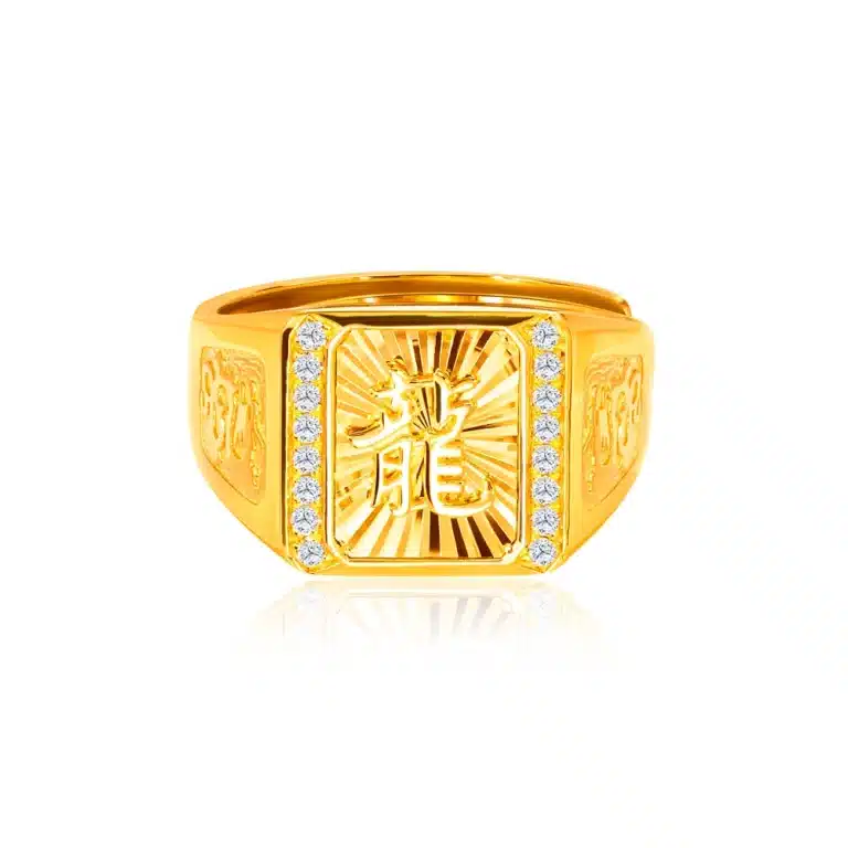 SK 916 Majestic Dragon Crest Gold Ring